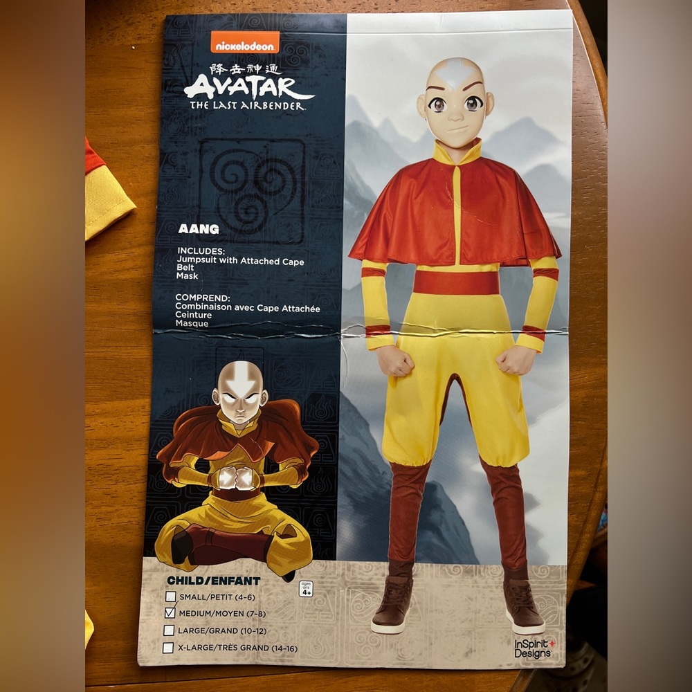 Nickelodeon Avatar Aang Red and Yellow Costume